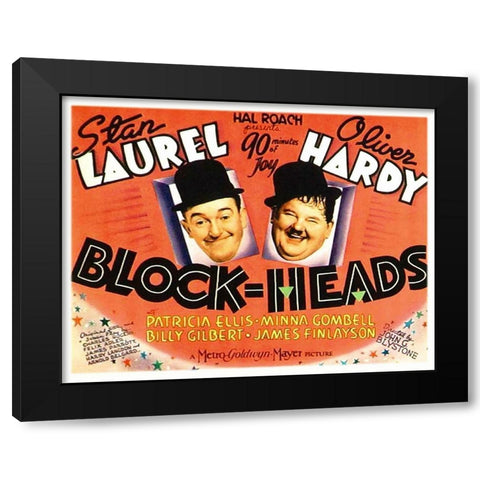 Laurel and Hardy - Block-Heads, 1938 Black Modern Wood Framed Art Print by Hollywood Photo Archive