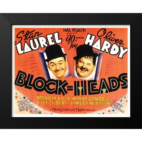 Laurel and Hardy - Block-Heads, 1938 Black Modern Wood Framed Art Print by Hollywood Photo Archive