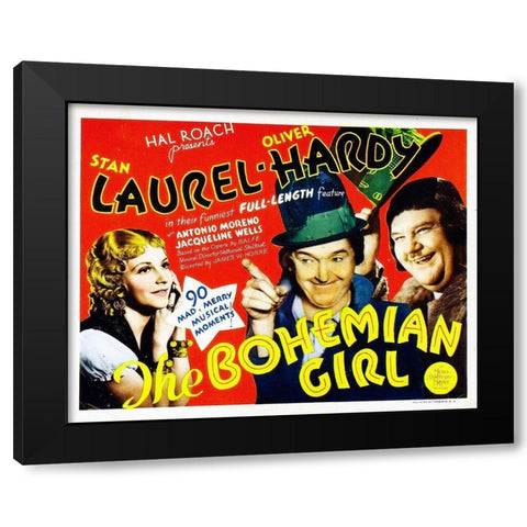 Laurel and Hardy - Bohemian Girl, 1936 Black Modern Wood Framed Art Print by Hollywood Photo Archive