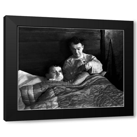 Laurel and Hardy - Chump at Oxford Black Modern Wood Framed Art Print by Hollywood Photo Archive
