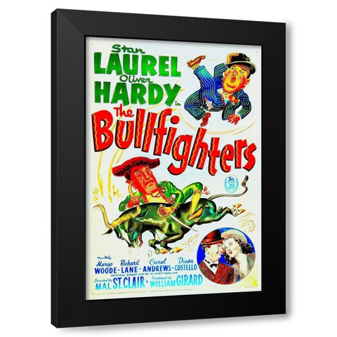 Laurel and Hardy - The Bullfighters, 1945 Black Modern Wood Framed Art Print by Hollywood Photo Archive