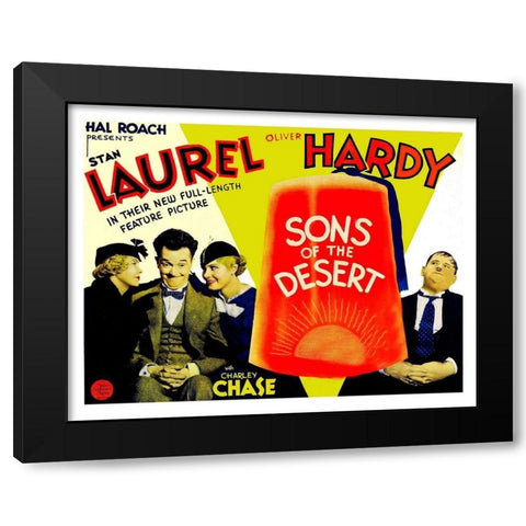 Laurel and Hardy - Sons of the Desert Black Modern Wood Framed Art Print by Hollywood Photo Archive