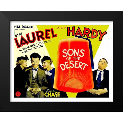 Laurel and Hardy - Sons of the Desert Black Modern Wood Framed Art Print by Hollywood Photo Archive