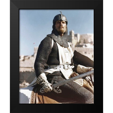 Charlton Heston - El Cid Black Modern Wood Framed Art Print by Hollywood Photo Archive