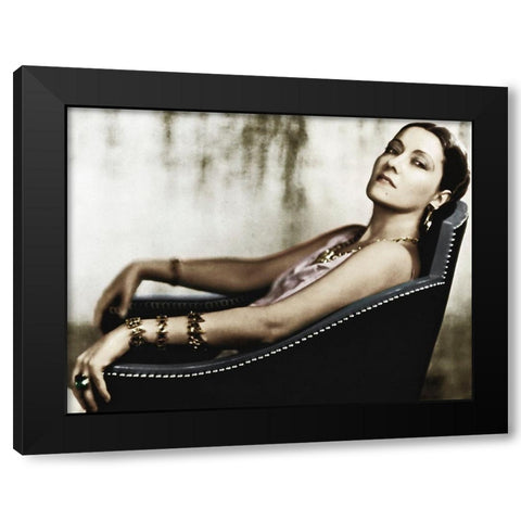 Gloria Swanson Black Modern Wood Framed Art Print with Double Matting by Hollywood Photo Archive