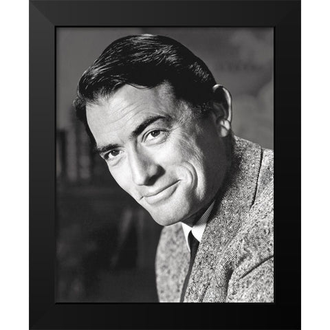Gregory Peck Black Modern Wood Framed Art Print by Hollywood Photo Archive