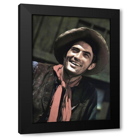 Gregory Peck Black Modern Wood Framed Art Print by Hollywood Photo Archive