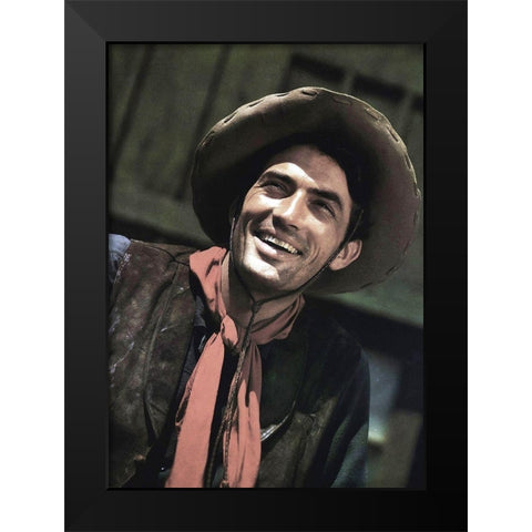 Gregory Peck Black Modern Wood Framed Art Print by Hollywood Photo Archive