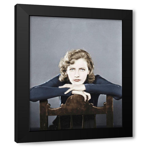Greta Garbo Black Modern Wood Framed Art Print with Double Matting by Hollywood Photo Archive