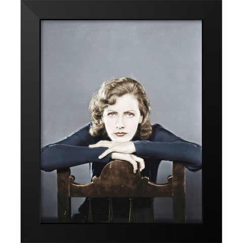 Greta Garbo Black Modern Wood Framed Art Print by Hollywood Photo Archive