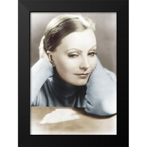 Greta Garbo Black Modern Wood Framed Art Print by Hollywood Photo Archive
