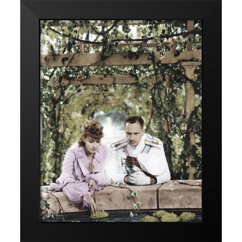 Greta Garbo Black Modern Wood Framed Art Print by Hollywood Photo Archive