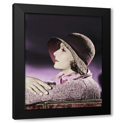 Greta Garbo Black Modern Wood Framed Art Print with Double Matting by Hollywood Photo Archive