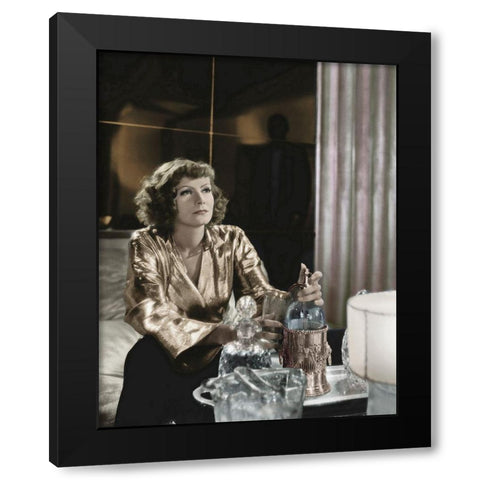 Greta Garbo Black Modern Wood Framed Art Print with Double Matting by Hollywood Photo Archive
