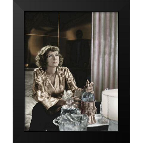 Greta Garbo Black Modern Wood Framed Art Print by Hollywood Photo Archive