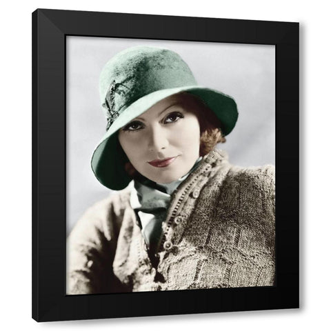 Greta Garbo Black Modern Wood Framed Art Print with Double Matting by Hollywood Photo Archive