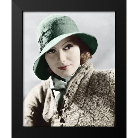 Greta Garbo Black Modern Wood Framed Art Print by Hollywood Photo Archive