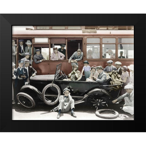 Harold Lloyd Black Modern Wood Framed Art Print by Hollywood Photo Archive