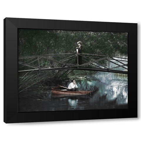 Harold Lloyd Black Modern Wood Framed Art Print with Double Matting by Hollywood Photo Archive