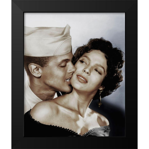 Harry Belafonte with Dorothy Dandrige Black Modern Wood Framed Art Print by Hollywood Photo Archive