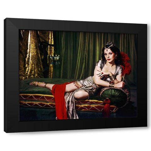 Hedy Lamarr Black Modern Wood Framed Art Print with Double Matting by Hollywood Photo Archive