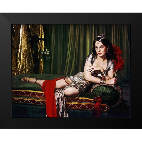 Hedy Lamarr Black Modern Wood Framed Art Print by Hollywood Photo Archive