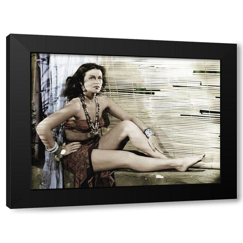 Hedy Lamarr Black Modern Wood Framed Art Print by Hollywood Photo Archive