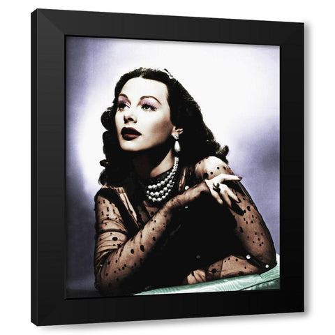 Hedy Lamarr 103 Black Modern Wood Framed Art Print by Hollywood Photo Archive