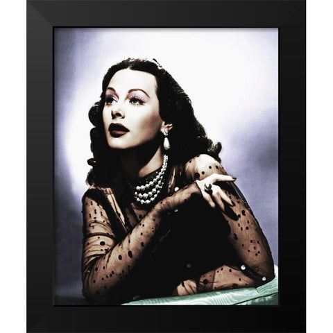 Hedy Lamarr 103 Black Modern Wood Framed Art Print by Hollywood Photo Archive