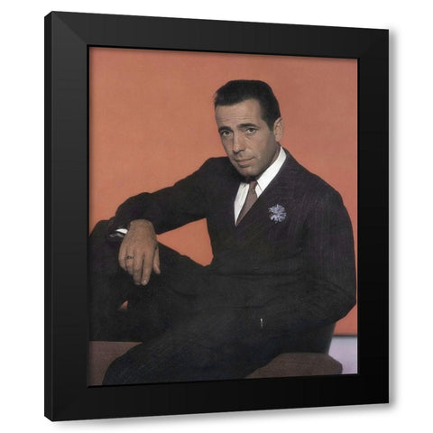 Humphrey Bogart Black Modern Wood Framed Art Print by Hollywood Photo Archive