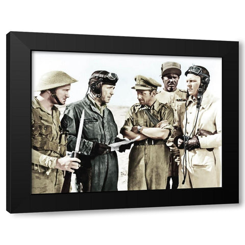 Humphrey Bogart Black Modern Wood Framed Art Print with Double Matting by Hollywood Photo Archive