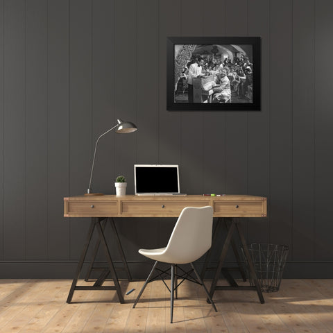 Humphrey Bogart - Casablanca Black Modern Wood Framed Art Print by Hollywood Photo Archive