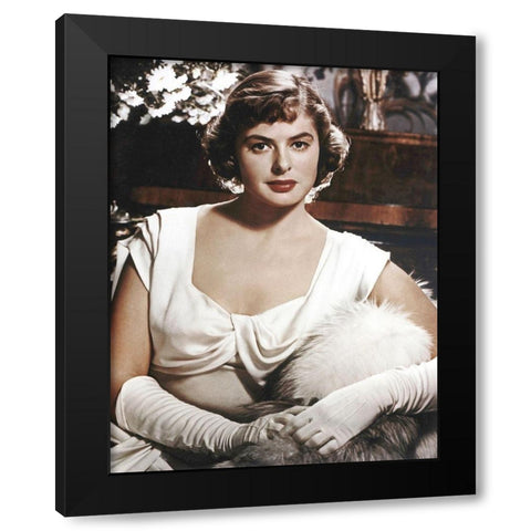 Ingrid Bergman Black Modern Wood Framed Art Print with Double Matting by Hollywood Photo Archive