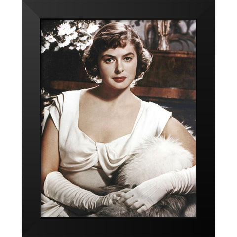 Ingrid Bergman Black Modern Wood Framed Art Print by Hollywood Photo Archive