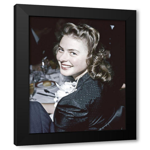 Ingrid Bergman Black Modern Wood Framed Art Print with Double Matting by Hollywood Photo Archive