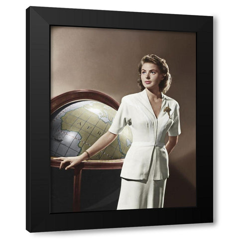 Ingrid Bergman - Casablanca Black Modern Wood Framed Art Print with Double Matting by Hollywood Photo Archive