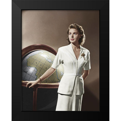 Ingrid Bergman - Casablanca Black Modern Wood Framed Art Print by Hollywood Photo Archive