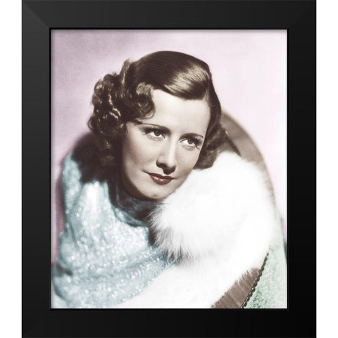 Irene Dunne Black Modern Wood Framed Art Print by Hollywood Photo Archive