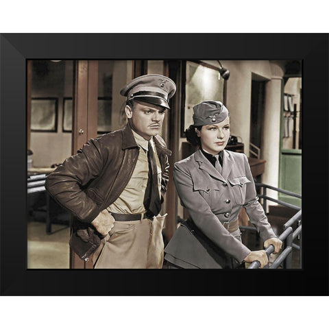 James Cagney Black Modern Wood Framed Art Print by Hollywood Photo Archive