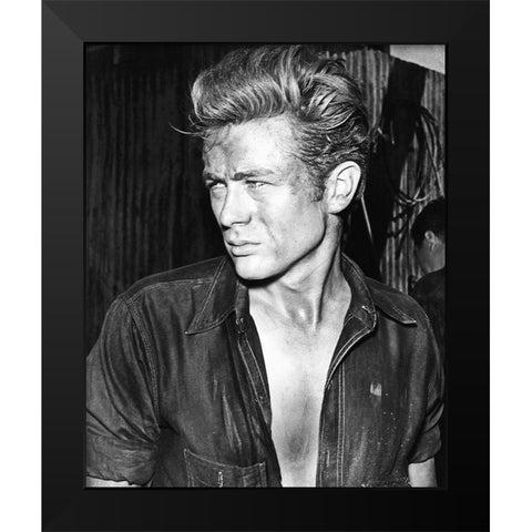 James Dean Black Modern Wood Framed Art Print by Hollywood Photo Archive