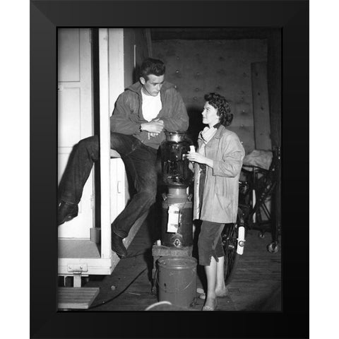 James Dean Black Modern Wood Framed Art Print by Hollywood Photo Archive