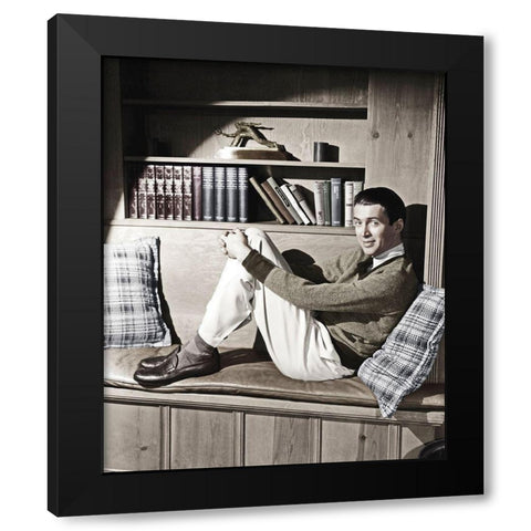 James Stewart Black Modern Wood Framed Art Print with Double Matting by Hollywood Photo Archive