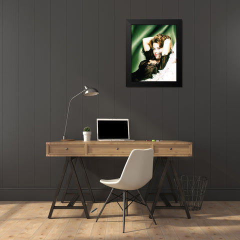 Jane Fonda Black Modern Wood Framed Art Print by Hollywood Photo Archive