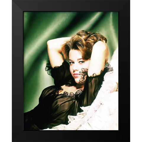 Jane Fonda Black Modern Wood Framed Art Print by Hollywood Photo Archive