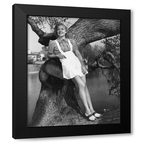 Jane Wyman Black Modern Wood Framed Art Print by Hollywood Photo Archive