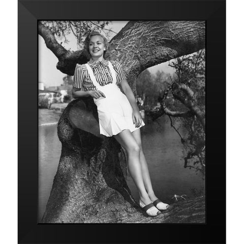 Jane Wyman Black Modern Wood Framed Art Print by Hollywood Photo Archive
