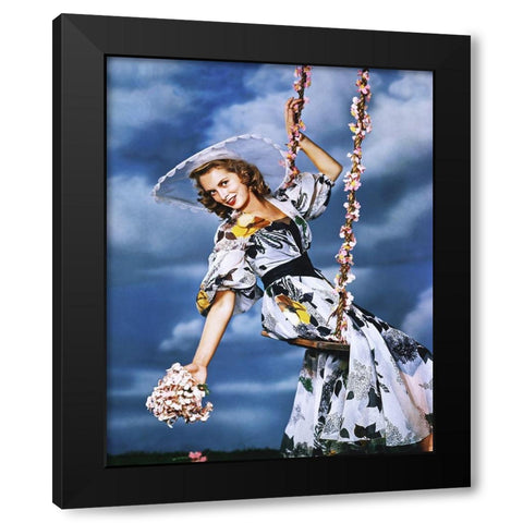 Janet Leigh Black Modern Wood Framed Art Print with Double Matting by Hollywood Photo Archive