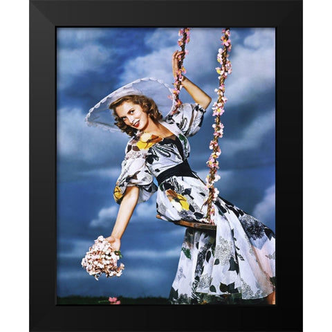 Janet Leigh Black Modern Wood Framed Art Print by Hollywood Photo Archive