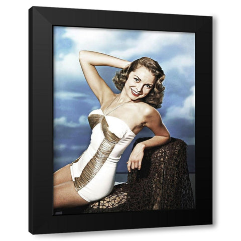 Janet Leigh Black Modern Wood Framed Art Print with Double Matting by Hollywood Photo Archive
