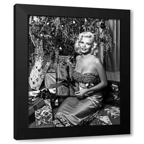 Jayne Mansfield Black Modern Wood Framed Art Print by Hollywood Photo Archive